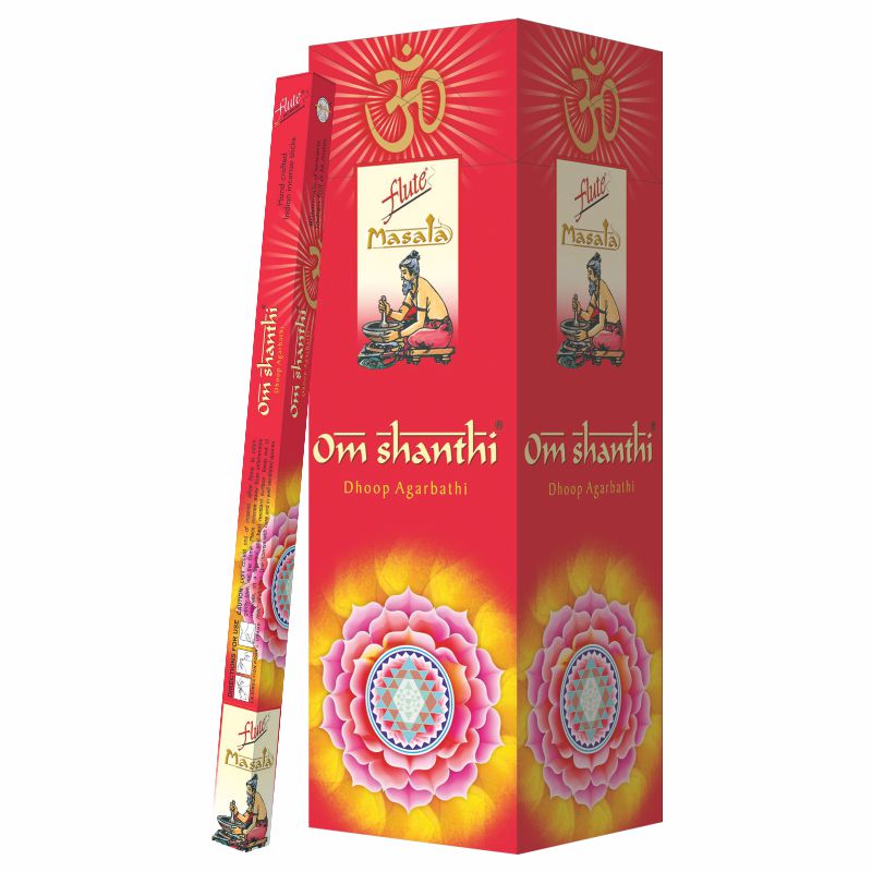Flute Brand Om Shanthi Natural Masala Incense7 sticks/pack25 Packs